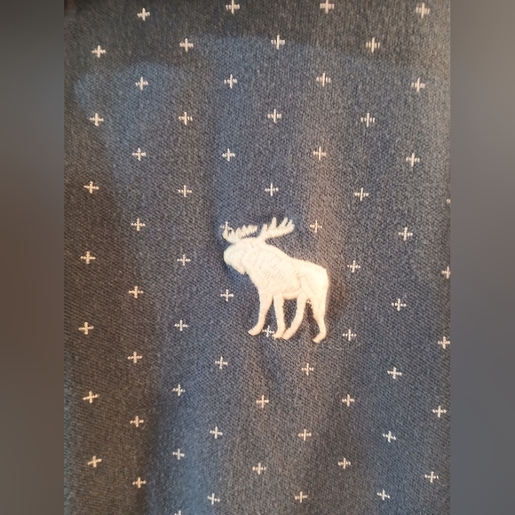 NOT FOR SALE A& F Stretch Polo Navy & white Cross pattern Size M - Picture 2 of 6